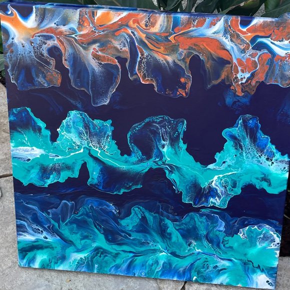 Bird of Paradise 24" x 24" x 1.75" cotton canvas beautiful Hawaii Resin Wall Art - Picture 5 of 6